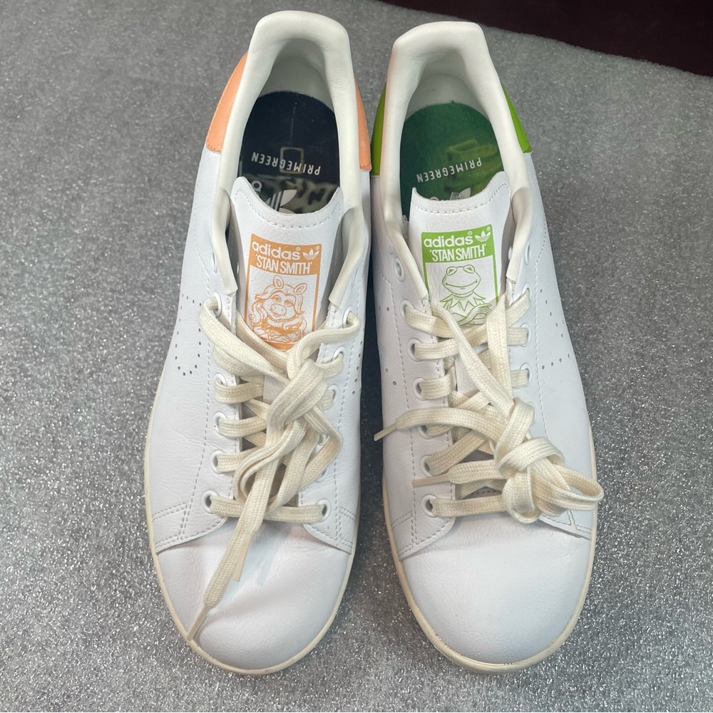 Disney x Adidas Stan Smith Miss Piggy & Kermit Sneakers Sustainable Muppets 9.5